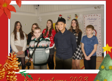 Red Illustrative Merry Christmas Greeting Photo Facebook Post - 24